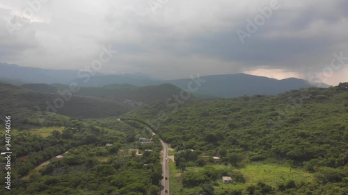 Aerial View of scenic road in Jalpan de Serra in Queretaro Mexico