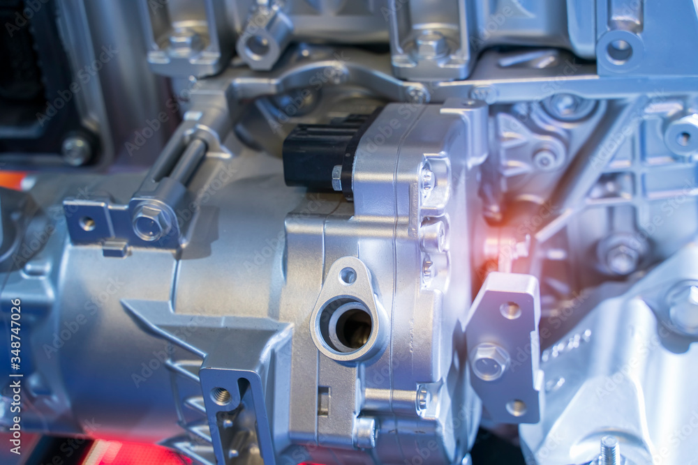 electric system of eco car front engine Automotive part concept electric system of eco car front engine Automotive part concept