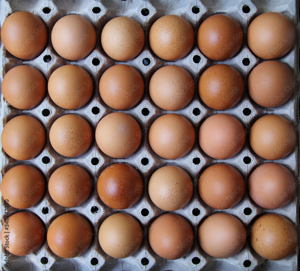Eggs from the top view background Eggs from the top view background