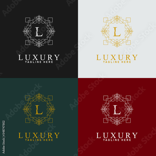 luxury premium vector logo with golden ornament