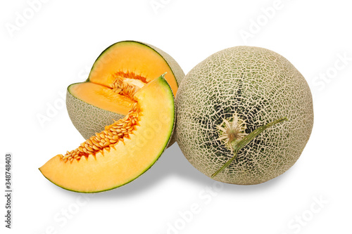 melon on a white background