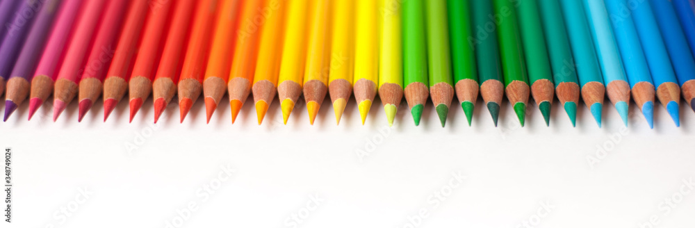 Color pencils isolated on white background.Close up. Color pencils isolated on white background.Close up.