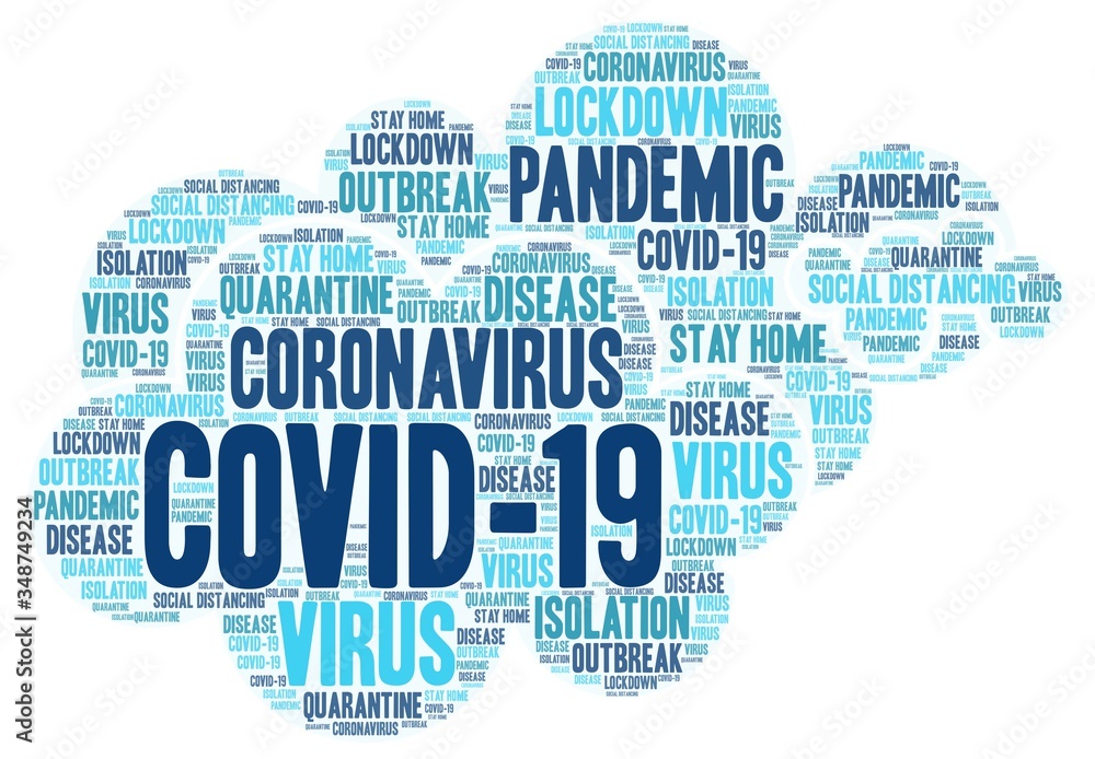 Obraz premium Covid 19- We are all in this Together - Word Cloud Image