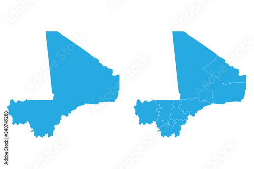 Map - Mali Couple Set , Map of Mali,Vector illustration eps 10.
