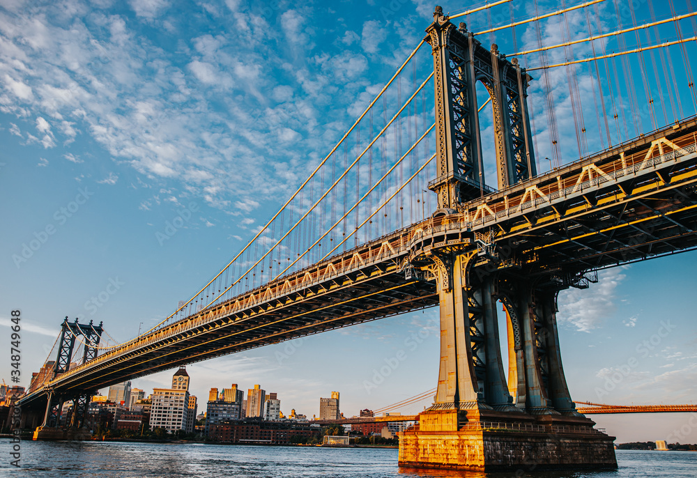 Fototapeta premium Panoramic view of Manhattan Bridge NYC