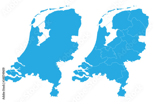 Map - Netherlands Couple Set   Map of Netherlands Vector illustration eps 10.