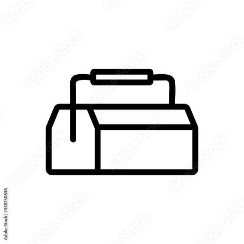 wooden tool box with handle icon vector. wooden tool box with handle sign. isolated contour symbol illustration