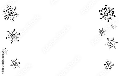 背景素材：大きな雪の結晶が降っているイラスト