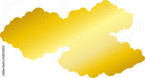 Golden Japanese clouds connected to each other