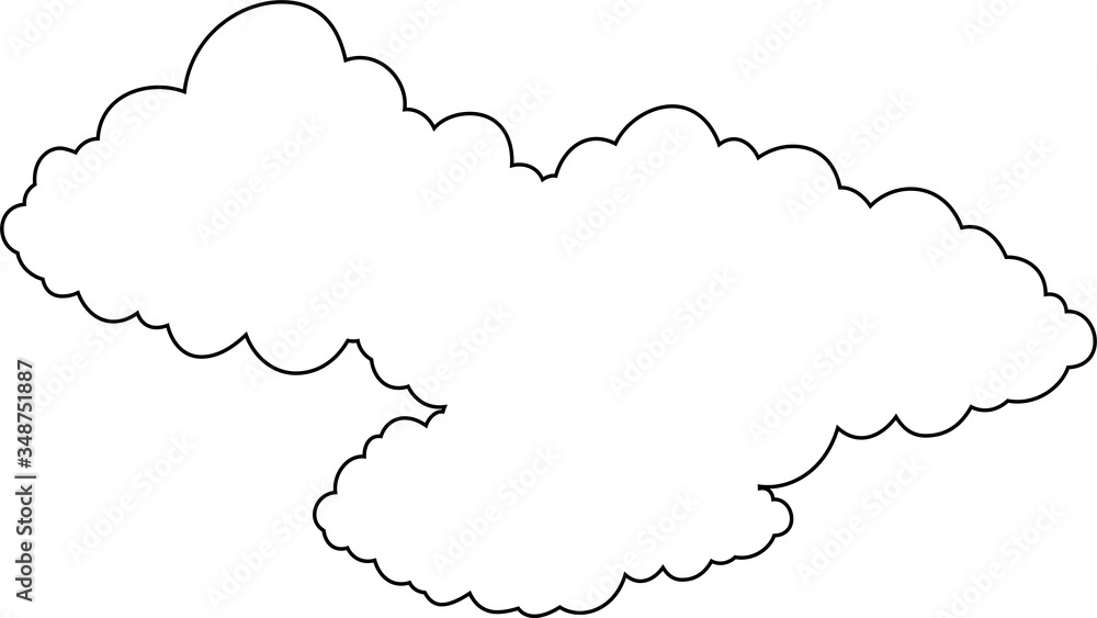 Japanese clouds connected to each other outline Japanese clouds connected to each other outline