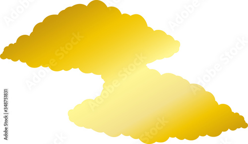 Golden Japanese clouds connected to each other
