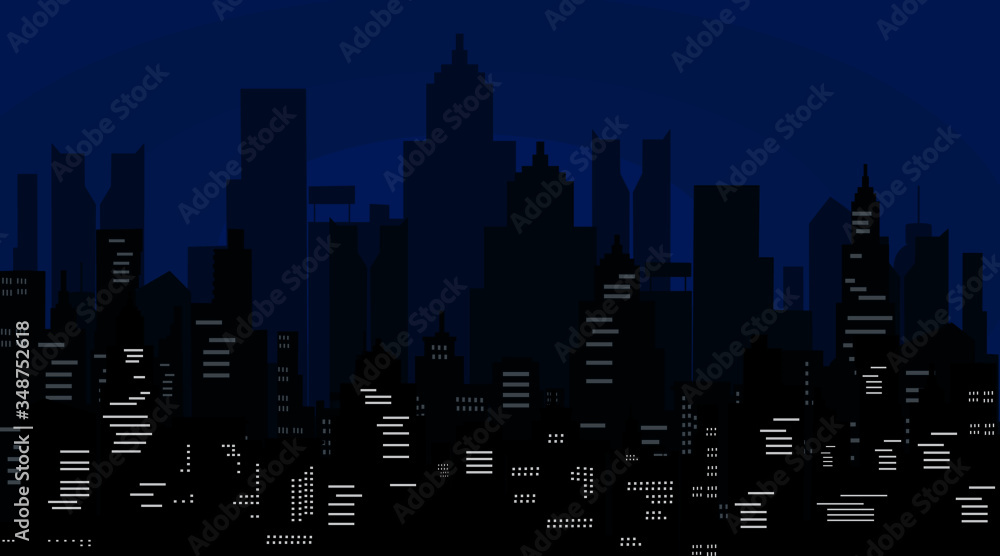 vector Night city.Dark scape. Night cityscape .abstract background