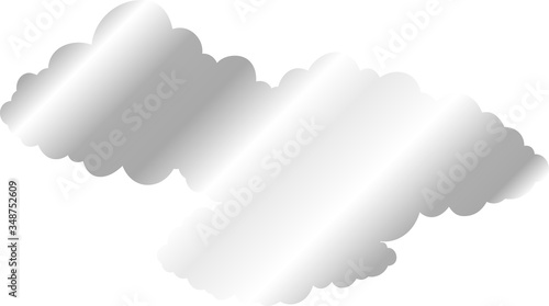 Sliver Japanese clouds connected to each other