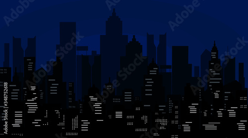 vector Night city.Dark scape. Night cityscape .abstract background