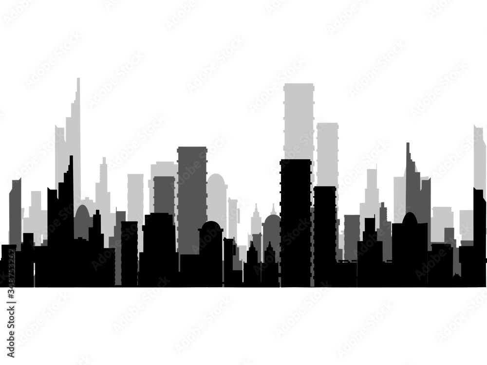 City silhouette on a transparent background.symbol.Illustration
