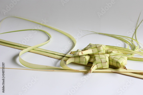 ketupat lebaran isolated on white background photo