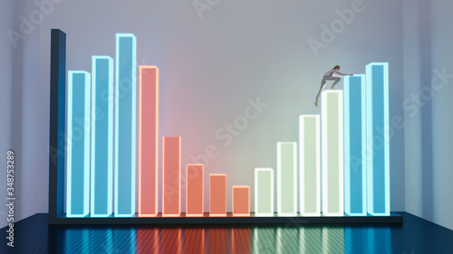 Office Worker Presentation Bar Graph
