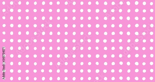 Cute dot pattern abstract background animation loop with white and pink, Hand drawn in a cute doodle style For use in the event of happiness and for lovers in weddings on special days. 