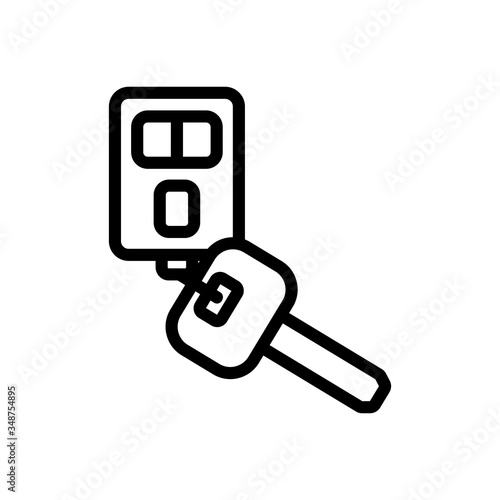 key fob with alarm icon vector. key fob with alarm sign. isolated contour symbol illustration