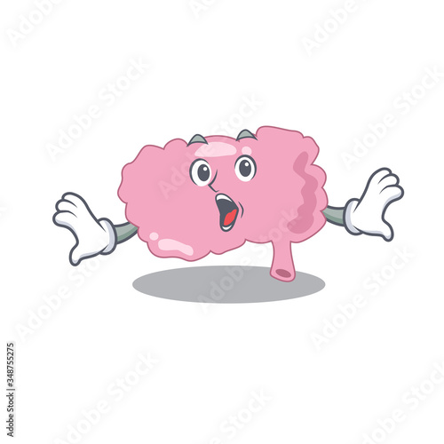 Brain mascot design concept having a surprised gesture