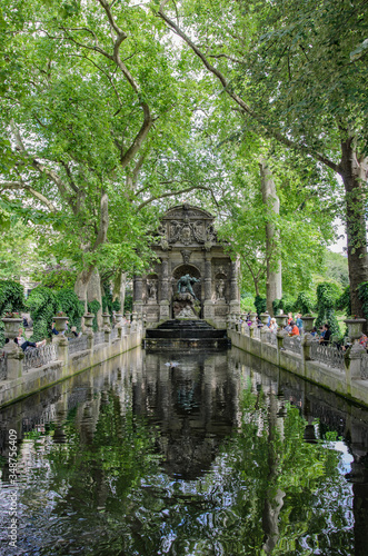Marie De Medicis Fountain in Le Jardin du Luxembourg, Paris, France.
