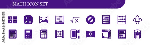 Modern Simple Set of math Vector filled Icons