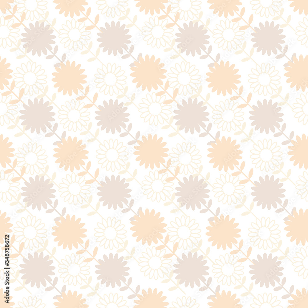 Illustration of a cute flower pattern on a white background Illustration of a cute flower pattern on a white background