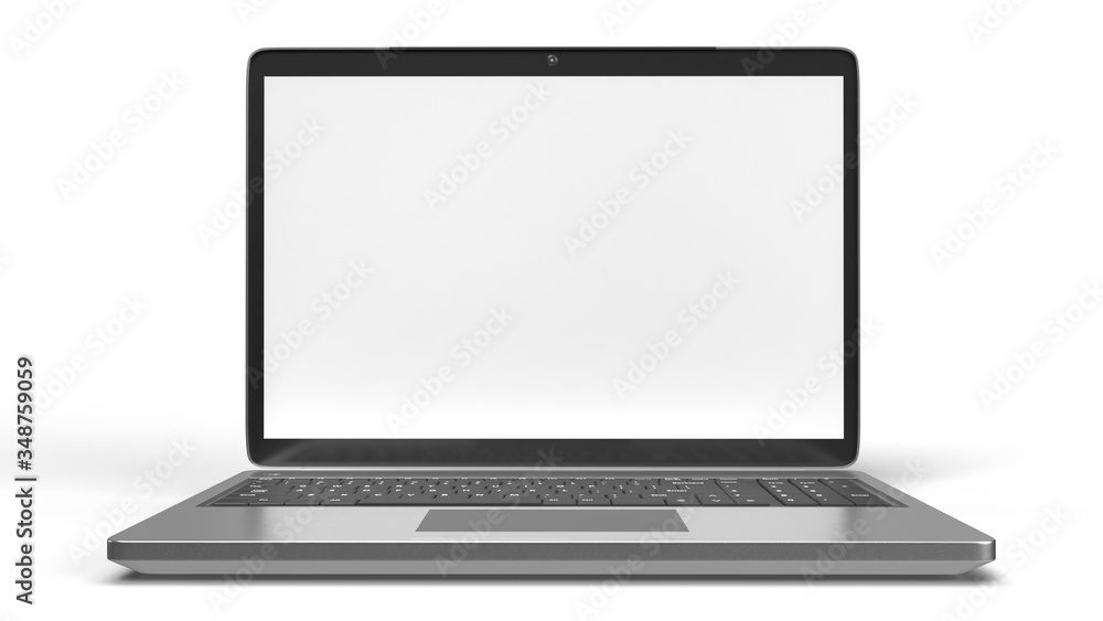 3D Computer - 3D Laptop - Front View 3D Computer - 3D Laptop - Front View
