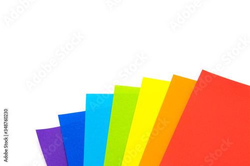 Isolated of colorful paper in rainbow color