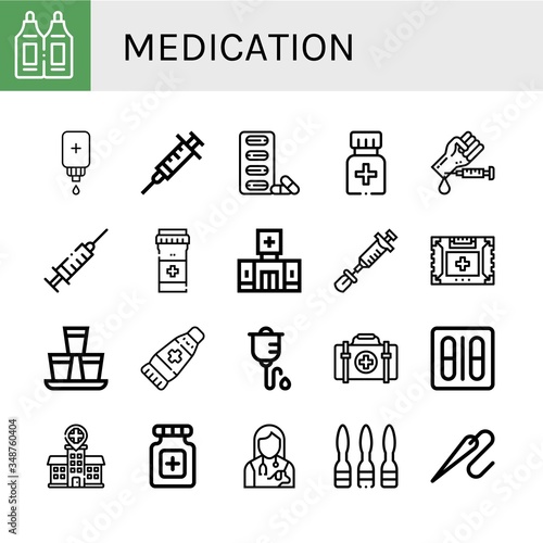 Set of medication icons