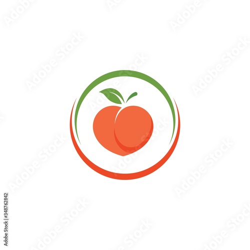 peach fruit icon vector illustrtion design