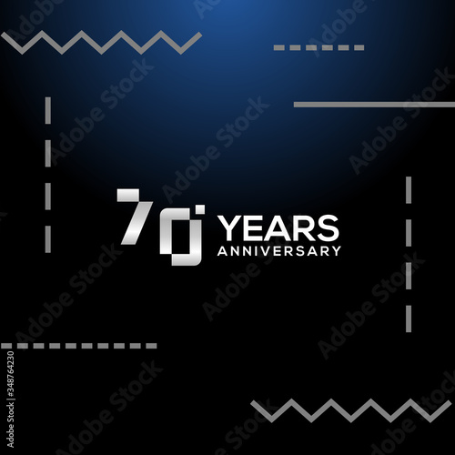 70 Years Anniversary White Number Vector Design