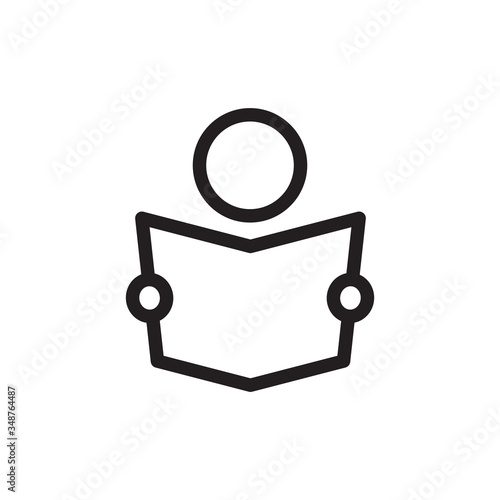 Reading newspaper line icon. Design template vector