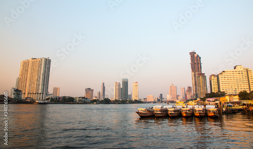  Bangkok city skyline and Chao Phraya river, Bangkok, Thailand © Cesare Palma