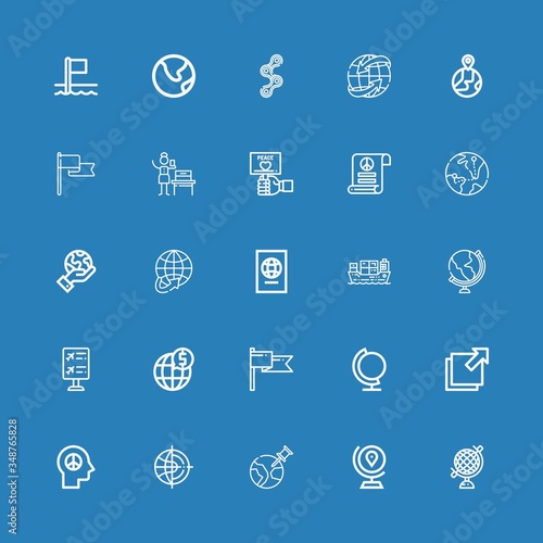 Editable 25 international icons for web and mobile