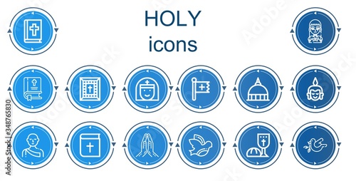 Editable 14 holy icons for web and mobile
