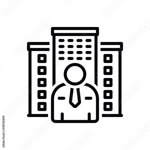 Black line icon for owner