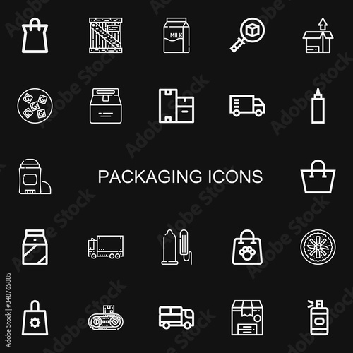 Editable 22 packaging icons for web and mobile
