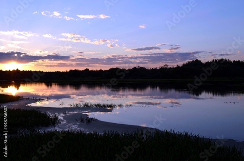 sunset over the lake