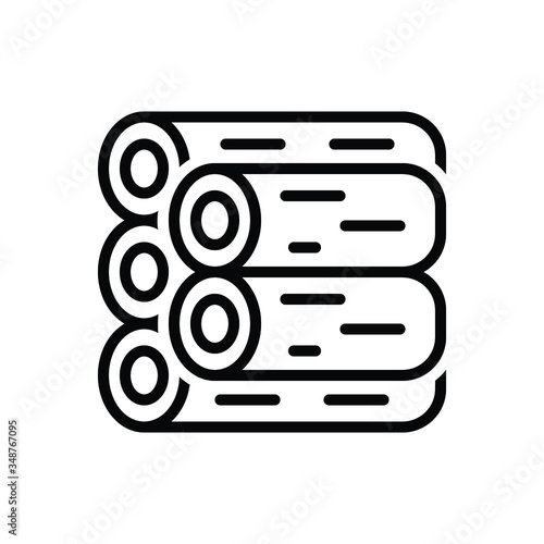 Black line icon for wood
