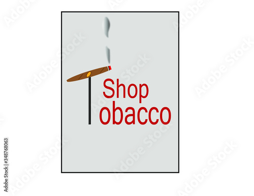 Insegna per negozio rivendita sigarette, sigari e tabacchi accessori fumatori