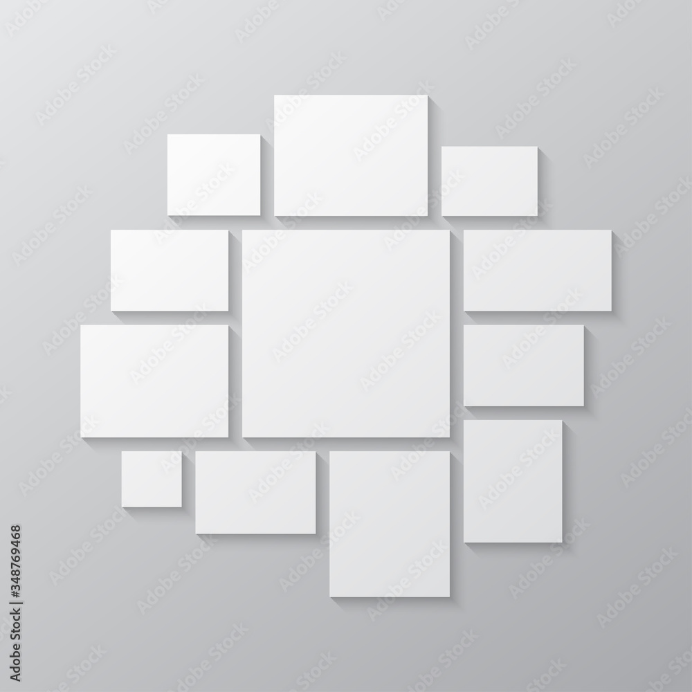 Vector empty collage board twelve images, photo Vector empty collage board twelve images, photo