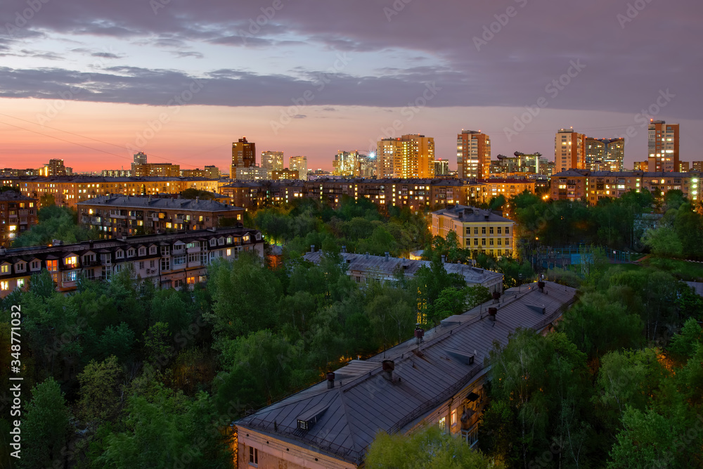 Sunrise/ sunset view of Moscow, Russia.