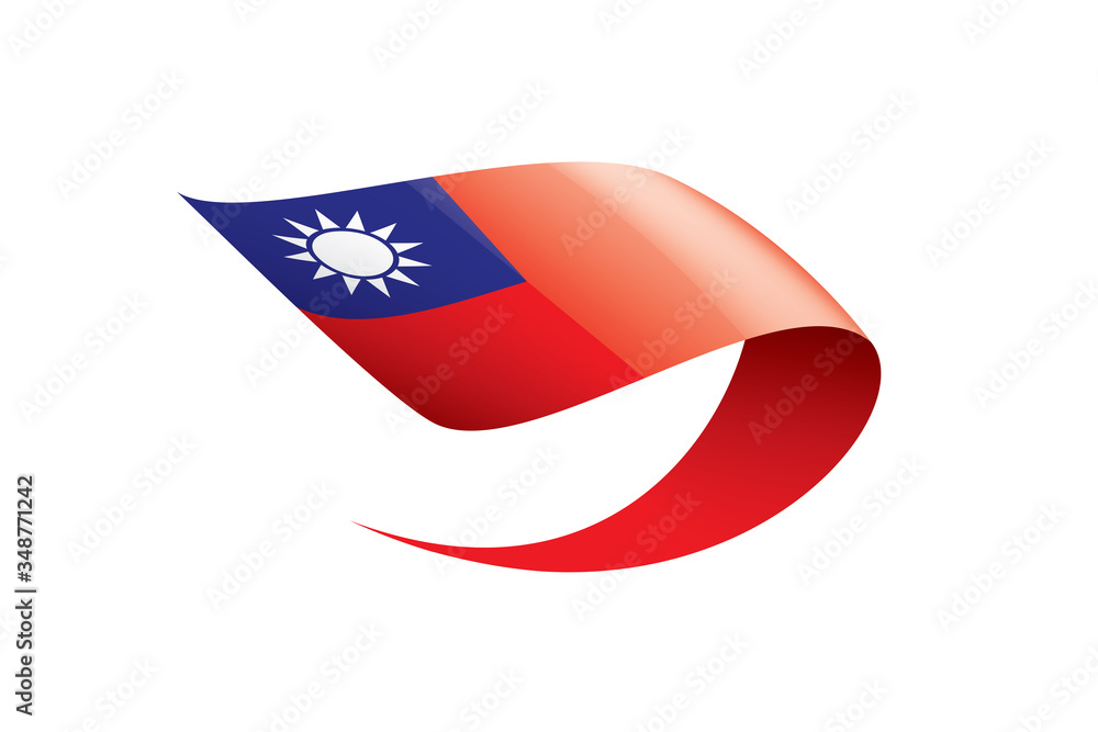 Taiwan flag, vector illustration on a white background Taiwan flag, vector illustration on a white background