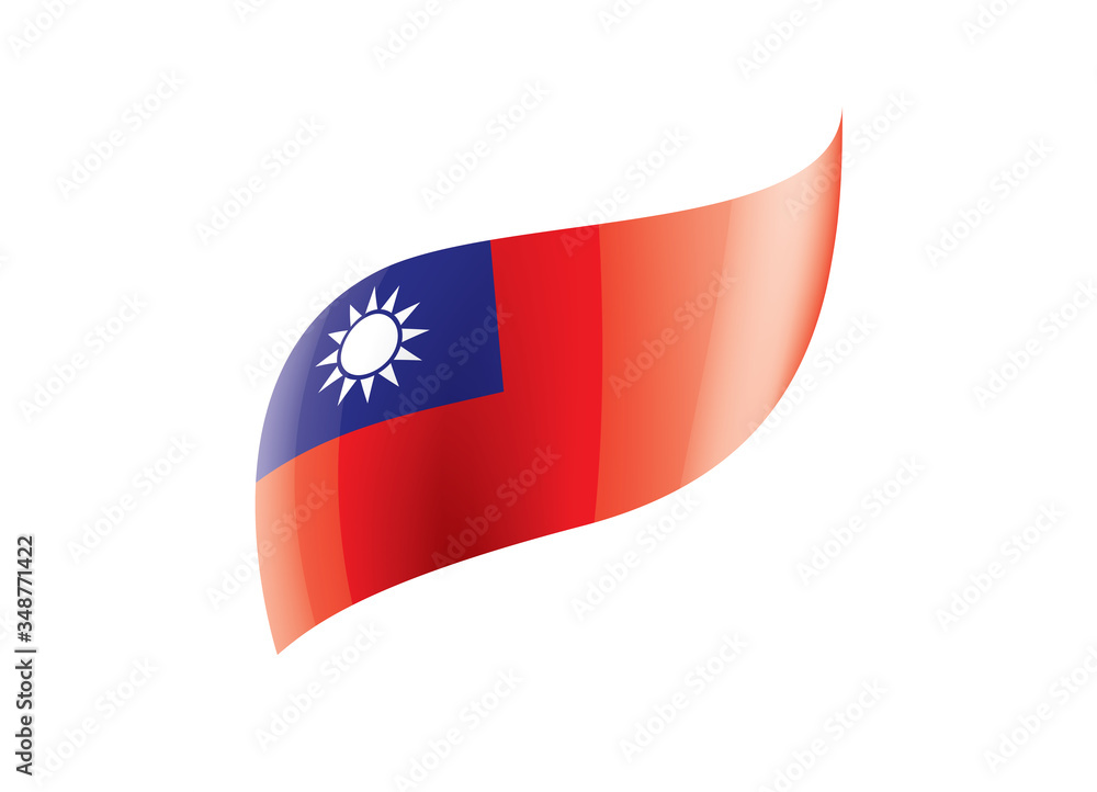 Taiwan flag, vector illustration on a white background Taiwan flag, vector illustration on a white background
