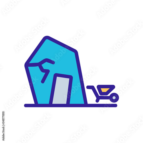 triangular roof shed icon vector. triangular roof shed sign. color symbol illustration