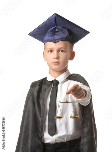 Portrait of little judge on...