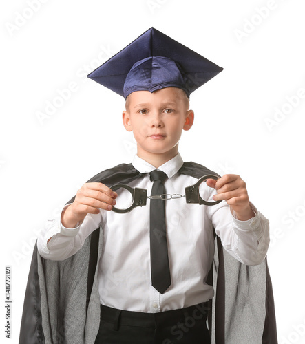 Portrait of little judge on...