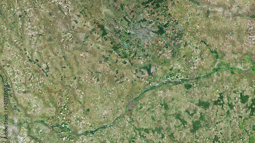 Giurgiu, Romania - outlined. Satellite