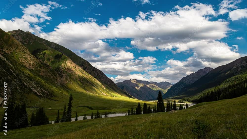 The landscape of grassland in Xinjiang, China The landscape of grassland in Xinjiang, China